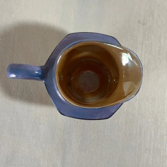 1950’s Japanese Lustreware Set, Sugar Bowl Creamer, 2 Divided Plates, 2 Tea Cups